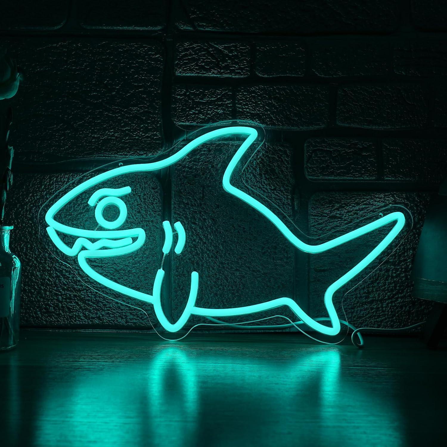 Marine Zoo - Неоновая вывеска «Акула» с USB-подсветкой и